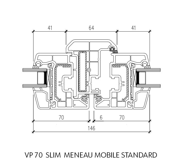 VP 70 slim słupek ruchomy standard
