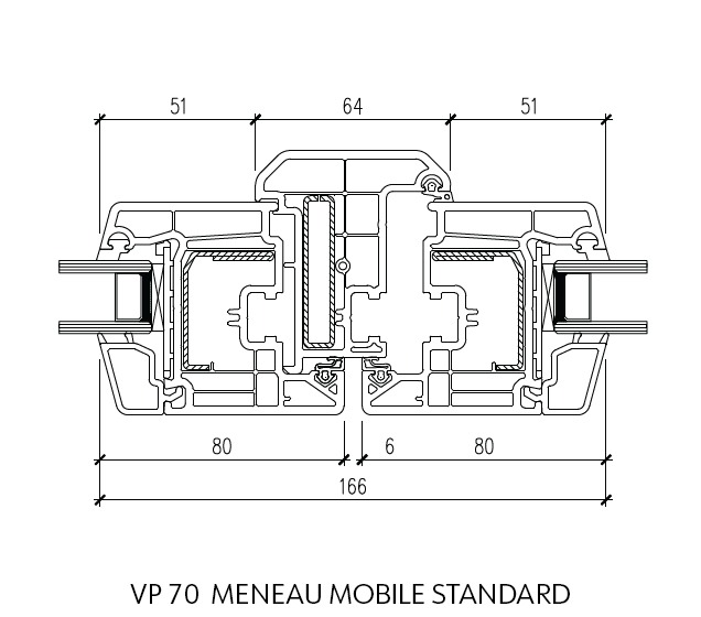 VP 70 słupek ruchomy standard