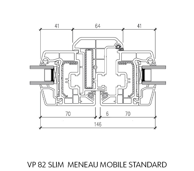 VP 82 slim słupek ruchomy standard