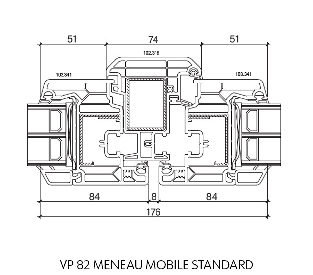VP 82 słupek ruchomy standard